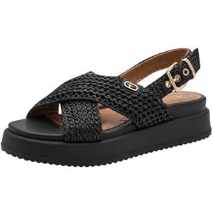 Tamaris Damen Sandalette mit Keilabsatz, schwarz, 41 EU Tamaris Damen Sandalette mit Keilabsatz, schwarz, 41 EU