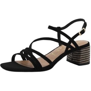 Tamaris Damen Sandalette mit Blockabsatz Leder, schwarz, 41 EU Tamaris Damen Sandalette mit Blockabsatz Leder, schwarz, 41 EU