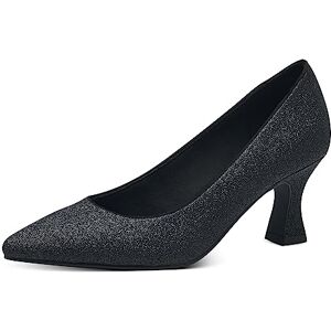 MARCO TOZZI by Guido Maria Kretschmer Damen Pumps Kleiner Absatz Glitzer, Schwarz (Black Metallic), 37 MARCO TOZZI by Guido Maria Kretschmer Damen Pumps Kleiner Absatz Glitzer, Schwarz (Black Metallic), 37