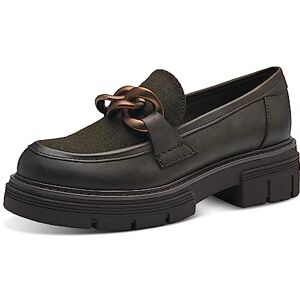 MARCO TOZZI Damen Loafer mit Plateau aus Kunstleder mit Kette, Grün (Khaki Comb), 37 MARCO TOZZI Damen Loafer mit Plateau aus Kunstleder mit Kette, Grün (Khaki Comb), 37