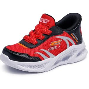 Skechers Baby Jungen Meteor-Lights Brisk-Beams Slip-InTurnschuhe, Red Synthetic / Textile / Black & Orange Trim, 22 EU Skechers Baby Jungen Meteor-Lights Brisk-Beams Slip-InTurnschuhe, Red Synthetic / Textile / Black & Orange Trim, 22 EU