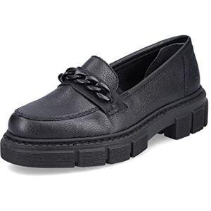 Rieker Damen Slipper, Flach, Schwarz 01, 43 EU Rieker Damen Slipper, Flach, Schwarz 01, 43 EU