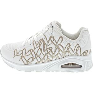 Skechers Damen UNO Golden HeartSneaker, Weiße Durabuck-Mylar-Stickerei in Rotgold, 37 EU Skechers Damen UNO Golden HeartSneaker, Weiße Durabuck-Mylar-Stickerei in Rotgold, 37 EU