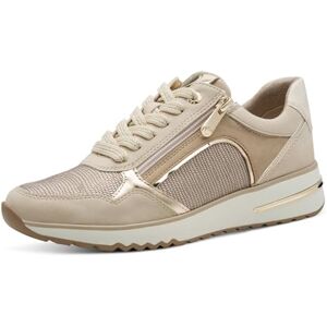 MARCO TOZZI Damen Sneaker flach mit Reißverschluss Sportlich, Beige (Cream Comb), 38 EU MARCO TOZZI Damen Sneaker flach mit Reißverschluss Sportlich, Beige (Cream Comb), 38 EU