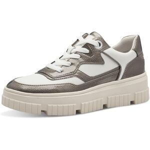 s.Oliver Damen Plateau Sneaker Low Top Vegan, Weiß (White/Grey), 37 EU s.Oliver Damen Plateau Sneaker Low Top Vegan, Weiß (White/Grey), 37 EU
