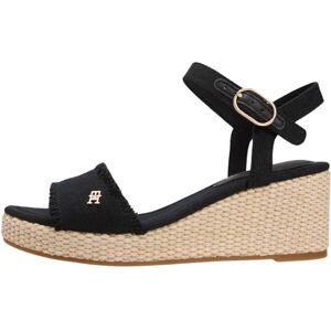 Tommy Hilfiger Damen Espadrilles, mittelgewebter Keilabsatz, Espadrilles, FW0FW09470, Schwarz, Größe 38 Tommy Hilfiger Damen Espadrilles, mittelgewebter Keilabsatz, Espadrilles, FW0FW09470, Schwarz, Größe 38