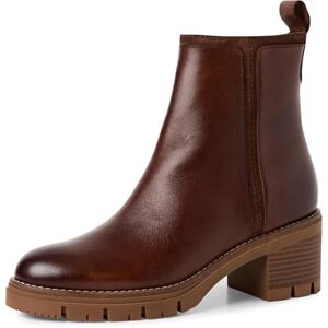 MARCO TOZZI Damen Stiefeletten aus Leder mit Blockabsatz, Braun (Chestnut), 39 EU MARCO TOZZI Damen Stiefeletten aus Leder mit Blockabsatz, Braun (Chestnut), 39 EU