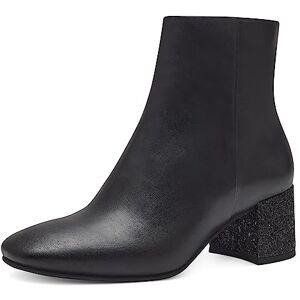 MARCO TOZZI Damen Stiefeletten mit Absatz aus Kunstleder Elegant, Schwarz (Black Comb), 38 MARCO TOZZI Damen Stiefeletten mit Absatz aus Kunstleder Elegant, Schwarz (Black Comb), 38