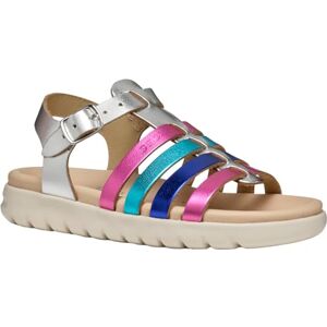 Geox J SOLEIMA Gir Sandal, Silver/Multicolor, 38 EU Geox J SOLEIMA Gir Sandal, Silver/Multicolor, 38 EU