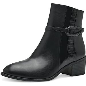 MARCO TOZZI Damen Stiefeletten mit Absatz aus Kunstleder Blockabsatz, Schwarz (Black Comb), 40 MARCO TOZZI Damen Stiefeletten mit Absatz aus Kunstleder Blockabsatz, Schwarz (Black Comb), 40