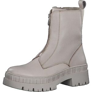 MARCO TOZZI Damen Stiefeletten ohne Absatz aus Leder Plateau, Beige (Cream), 38 MARCO TOZZI Damen Stiefeletten ohne Absatz aus Leder Plateau, Beige (Cream), 38