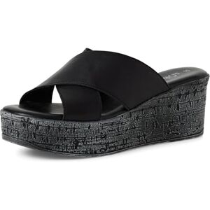 s.Oliver Damen Pantoletten aus Leder mit Keilabsatz, Schwarz (Black Nappa), 39 EU s.Oliver Damen Pantoletten aus Leder mit Keilabsatz, Schwarz (Black Nappa), 39 EU