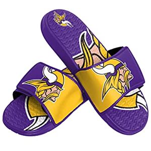 FOCO Herren NFL Team Logo Athletic Sport Dusche Flip Flop Sandalen Gel Slides Minnesota Vikings Colorblock Big L, Lavendel, 11-12 FOCO Herren NFL Team Logo Athletic Sport Dusche Flip Flop Sandalen Gel Slides Minnesota Vikings Colorblock Big L, Lavendel, 11-12