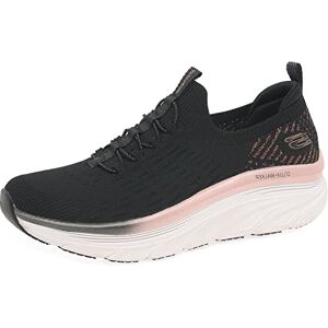 Skechers Damen D'lux Walker Let It Glow Sneaker, Schwarzer Strick, rotgoldener Rand, 41 EU Skechers Damen D'lux Walker Let It Glow Sneaker, Schwarzer Strick, rotgoldener Rand, 41 EU