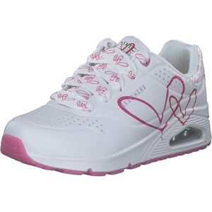 Skechers Damen UNO Twin Hearts Trainers, White Pink Red Duraleather, 37.5 EU Skechers Damen UNO Twin Hearts Trainers, White Pink Red Duraleather, 37.5 EU