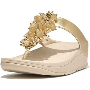 Fitflop Women's Fino Bauble-Bead Toe-Post Sandals, Platin, 4 UK Wide Fitflop Women's Fino Bauble-Bead Toe-Post Sandals, Platin, 4 UK Wide