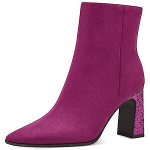 MARCO TOZZI Damen Stiefeletten mit Absatz Elegant Glitzer, Rosa (Grape Comb), 38 MARCO TOZZI Damen Stiefeletten mit Absatz Elegant Glitzer, Rosa (Grape Comb), 38