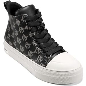 DKNY ,Women's Shoes,Yaser Logo LACE UP MID Sneaker,BLK/Nickel,42.5 DKNY ,Women's Shoes,Yaser Logo LACE UP MID Sneaker,BLK/Nickel,42.5