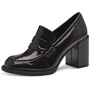 MARCO TOZZI Damen Loafer mit Absatz Blockabsatz, Braun (Mocca Patent), 39 MARCO TOZZI Damen Loafer mit Absatz Blockabsatz, Braun (Mocca Patent), 39