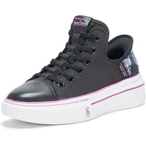 Skechers Snoop One Og Damen-Sneaker aus Leder, Schwarzes Segeltuch, violetter Rand, 38 EU Skechers Snoop One Og Damen-Sneaker aus Leder, Schwarzes Segeltuch, violetter Rand, 38 EU