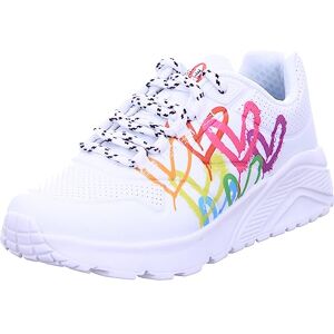 Skechers Mädchen Uno Lite Love Brights Sneaker, White Pu Multi Trim, 34 EU Skechers Mädchen Uno Lite Love Brights Sneaker, White Pu Multi Trim, 34 EU
