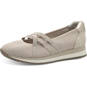Jana Damen Ballerinas mit Riemen Vegan, Mehrfarbig (Beige/Gold), 39 EU Jana Damen Ballerinas mit Riemen Vegan, Mehrfarbig (Beige/Gold), 39 EU
