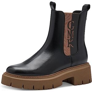 MARCO TOZZI by Guido Maria Kretschmer Damen Chelsea Boots mit Plateau zum Schlupfen, Schwarz (Black/Nature), 41 EU MARCO TOZZI by Guido Maria Kretschmer Damen Chelsea Boots mit Plateau zum Schlupfen, Schwarz (Black/Nature), 41 EU