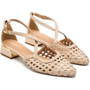 GIOSEPPO Ballerinas aus geflochtenem Leder, glänzend, elfenbein, 41 EU GIOSEPPO Ballerinas aus geflochtenem Leder, glänzend, elfenbein, 41 EU