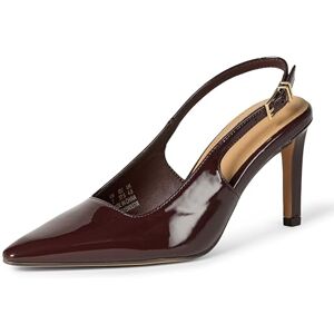 Amazon Essentials Damen Slingback-Pumps, Braun Lackleder, 44.5 EU Amazon Essentials Damen Slingback-Pumps, Braun Lackleder, 44.5 EU