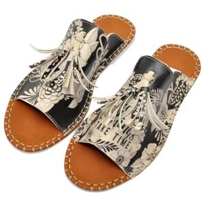 DOGO DonT Give Up Damen-Sandalen, veganes Leder, Schwarz, mehrfarbig, 41 EU DOGO DonT Give Up Damen-Sandalen, veganes Leder, Schwarz, mehrfarbig, 41 EU
