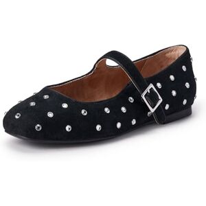 Amazon Essentials Damen Mary-Jane-Ballerinas , Kristalle Schwarz Optik Wildleder, 37.5 EU Amazon Essentials Damen Mary-Jane-Ballerinas , Kristalle Schwarz Optik Wildleder, 37.5 EU