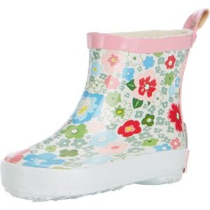 Playshoes Kinder Halbschaft-Gummistiefel aus Naturkautschuk, Trendige Unisex Regenstiefel mit Reflektoren, mit Blumen-Muster, Mehrfarbig (1-weiß), 26 EU, 180364 Playshoes Kinder Halbschaft-Gummistiefel aus Naturkautschuk, Trendige Unisex Regenstiefel mit Reflektoren, mit Blumen-Muster, Mehrfarbig (1-weiß), 26 EU, 180364