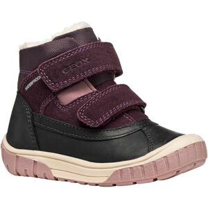 Geox BABY B OMAR GIRL WPF ANKLE BOOTS BLACK/DK PURPLE 25_EU Geox BABY B OMAR GIRL WPF ANKLE BOOTS BLACK/DK PURPLE 25_EU