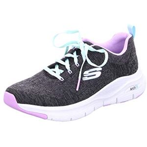 Skechers Damen Arch Fit Comfy Wave Sneakers, Black Knit Lavender Trim, 39 EU Skechers Damen Arch Fit Comfy Wave Sneakers, Black Knit Lavender Trim, 39 EU