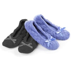 Isotoner Damen Ballerina-Hausschuhe, solide, 2 Stück Ballerinas, Periwinkle gesteppt, Esche massiv, 39/40 EU Isotoner Damen Ballerina-Hausschuhe, solide, 2 Stück Ballerinas, Periwinkle gesteppt, Esche massiv, 39/40 EU