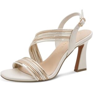 MARCO TOZZI Damen Sandale weiches Feel Me Fußbett weiches Innenfutter Sommerlich, beige (CREAM COMB), 40 EU MARCO TOZZI Damen Sandale weiches Feel Me Fußbett weiches Innenfutter Sommerlich, beige (CREAM COMB), 40 EU