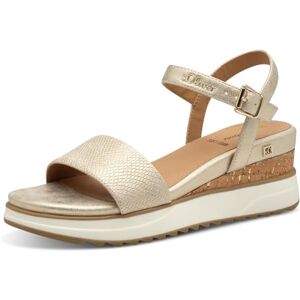 s.Oliver Damen Sandalen mit Keilabsatz Vegan, Gold (Champagne), 40 EU s.Oliver Damen Sandalen mit Keilabsatz Vegan, Gold (Champagne), 40 EU