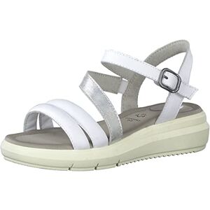 Tamaris Comfort Damen 8-8-88202-20-191 Flache Sandale, White/Silver, 38 EU Tamaris Comfort Damen 8-8-88202-20-191 Flache Sandale, White/Silver, 38 EU