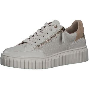 s.Oliver Damen Sneaker flach aus Kunstleder mit Schnürsenkeln und Reißverschluss, Beige (Cream Comb), 37 EU s.Oliver Damen Sneaker flach aus Kunstleder mit Schnürsenkeln und Reißverschluss, Beige (Cream Comb), 37 EU
