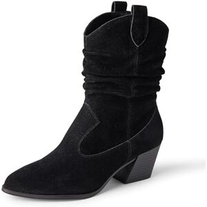 Amazon Essentials Damen Modische Halbhohe Westernstiefel, Schwarz, 37.5 EU Amazon Essentials Damen Modische Halbhohe Westernstiefel, Schwarz, 37.5 EU