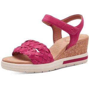 Tamaris Comfort Damen Sandalen mit Keilabsatz aus Leder Bequem, Rosa (Fuxia Nubuc), 40 EU Tamaris Comfort Damen Sandalen mit Keilabsatz aus Leder Bequem, Rosa (Fuxia Nubuc), 40 EU