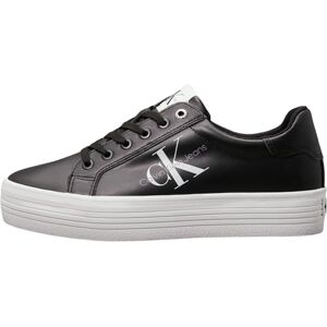 Calvin Damen Vulcanized Sneaker Flatform Laceup Plateau, Schwarz (Black), 38 Calvin Damen Vulcanized Sneaker Flatform Laceup Plateau, Schwarz (Black), 38