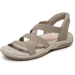 Skechers Damen Reggae Slim-Stretch Flex Hands Free Slip-Ins Sandalen, Taupe, 35 EU Skechers Damen Reggae Slim-Stretch Flex Hands Free Slip-Ins Sandalen, Taupe, 35 EU