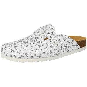 Lico Damen Bioline Clog Print Clogs, Weiß Grau, 40 EU Lico Damen Bioline Clog Print Clogs, Weiß Grau, 40 EU
