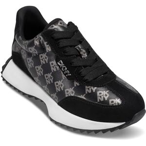 DKNY Damen Naples Lace Up Sneaker, Black and Nickel, 39 EU DKNY Damen Naples Lace Up Sneaker, Black and Nickel, 39 EU