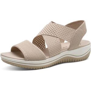 Jana Coshy Damen Sandalen flach Elastisch Vegan, Mehrfarbig (Beige/Gold), 41 EU Jana Coshy Damen Sandalen flach Elastisch Vegan, Mehrfarbig (Beige/Gold), 41 EU