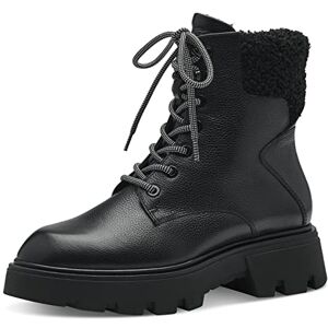 Tamaris Damen Schnürstiefel Materialmix aus Leder und Textil Winter gefüttert; BLACK LEATHER/schwarz; 37 EU Tamaris Damen Schnürstiefel Materialmix aus Leder und Textil Winter gefüttert; BLACK LEATHER/schwarz; 37 EU