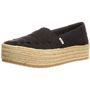 TOMS Valencia Damen-Espadrille mit Blumenmuster, gehäkelt, Legerer Schnitt, gebrochenes Weiß, Schwarz; Leinen, 6.5 TOMS Valencia Damen-Espadrille mit Blumenmuster, gehäkelt, Legerer Schnitt, gebrochenes Weiß, Schwarz; Leinen, 6.5