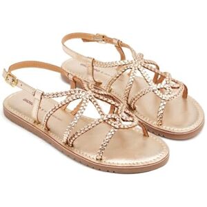 GIOSEPPO Flache Sandalen aus geflochtenem Leder, Orland, platin, 39 EU GIOSEPPO Flache Sandalen aus geflochtenem Leder, Orland, platin, 39 EU