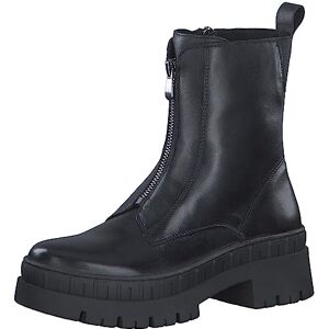 MARCO TOZZI Damen Stiefeletten ohne Absatz aus Leder Plateau, Schwarz (Black), 37 MARCO TOZZI Damen Stiefeletten ohne Absatz aus Leder Plateau, Schwarz (Black), 37